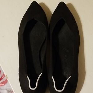 Rothy's the point black ballet flats shoes size 8
